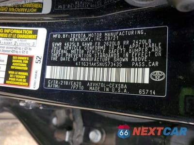 Zdjęcie 12 z 12 samochodu: 2022 TOYOTA CAMRY HYBRID SE VIN:4T1G31AK5NU573435 - miniatura