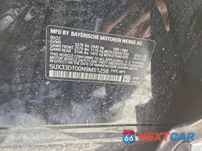 Zdjęcie 13 z 13 samochodu: 2022 BMW X4 XDRIVE30I VIN:5UX33DT00N9M51258 - miniatura