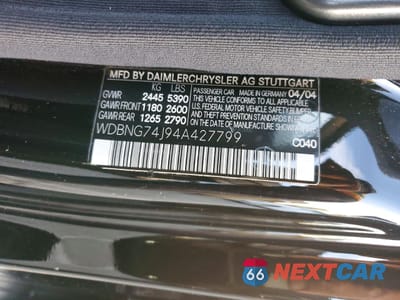 Zdjęcie 12 z 13 samochodu: 2004 MERCEDES-BENZ S 55 AMG VIN:WDBNG74J94A427799 - miniatura