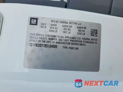 Zdjęcie 12 z 14 samochodu: 2014 CHEVROLET CORVETTE STINGRAY Z51 2LT VIN:1G1YK2D71E5124099 - miniatura