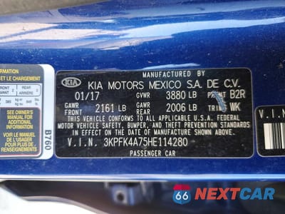 Zdjęcie 13 z 13 samochodu: 2017 KIA FORTE LX VIN:3KPFK4A75HE114280 - miniatura