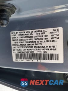 Zdjęcie 13 z 13 samochodu: 2020 HONDA CR-V TOURING VIN:7FART6H97LE012757 - miniatura