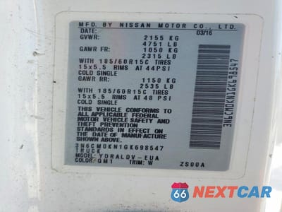 Zdjęcie 12 z 12 samochodu: 2016 NISSAN NV200 2.5S VIN:3N6CM0KN1GK698547 - miniatura