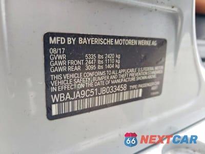 Zdjęcie 12 z 12 samochodu: 2018 BMW 530E VIN:WBAJA9C51JB033458 - miniatura