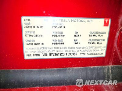 Zdjęcie 12 z 12 samochodu: 2015 TESLA MODEL S 70D VIN:5YJSA1S23FF095965 - miniatura