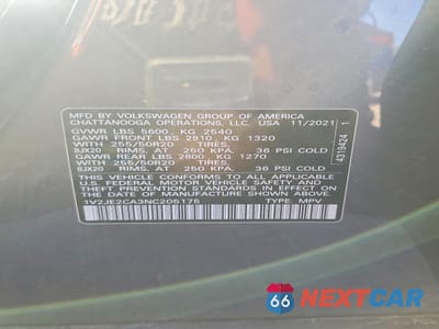 Zdjęcie 13 z 13 samochodu: 2022 VOLKSWAGEN ATLAS CROSS SPORT SE VIN:1V2JE2CA3NC205175 - miniatura
