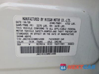 Zdjęcie 12 z 12 samochodu: 2009 INFINITI G37 BASE VIN:JNKCV61E39M014586 - miniatura