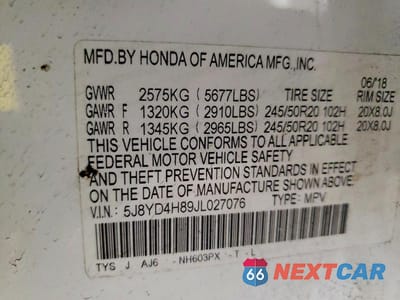Zdjęcie 13 z 13 samochodu: 2018 ACURA MDX ADVANCE VIN:5J8YD4H89JL027076 - miniatura