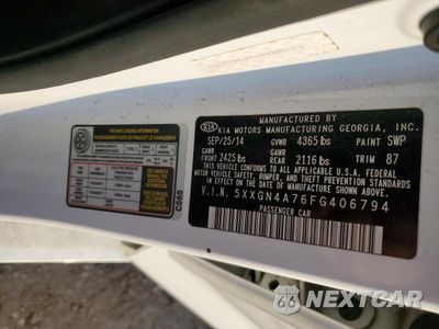 Zdjęcie 12 z 12 samochodu: 2015 KIA OPTIMA EX VIN:5XXGN4A76FG406794 - miniatura