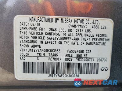 Zdjęcie 12 z 12 samochodu: 2016 INFINITI Q50 VIN:JN1EV7AP0GM303958 - miniatura