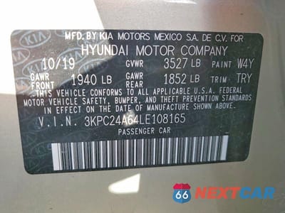 Zdjęcie 13 z 13 samochodu: 2020 HYUNDAI ACCENT SE VIN:3KPC24A64LE108165 - miniatura