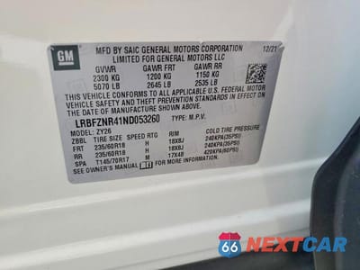 Zdjęcie 13 z 13 samochodu: 2022 BUICK ENVISION ESSENCE VIN:LRBFZNR41ND053260 - miniatura