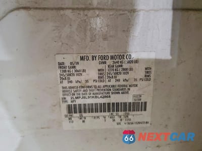 Zdjęcie 13 z 13 samochodu: 2019 LINCOLN NAUTILUS RESERVE VIN:2LMPJ8L91KBL42868 - miniatura