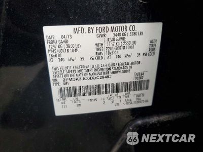 Zdjęcie 13 z 13 samochodu: 2013 FORD EDGE SEL VIN:2FMDK3JC0DBC29493 - miniatura
