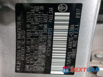 Zdjęcie 12 z 12 samochodu: 2023 TOYOTA CAMRY LE VIN:4T1C11AK9PU803713 - miniatura
