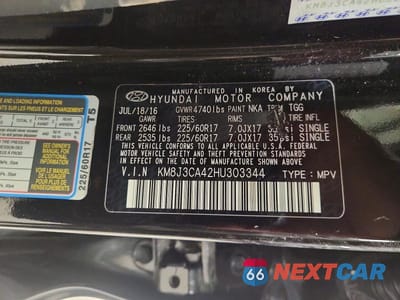 Zdjęcie 13 z 13 samochodu: 2017 HYUNDAI TUCSON LIMITED VIN:KM8J3CA42HU303344 - miniatura