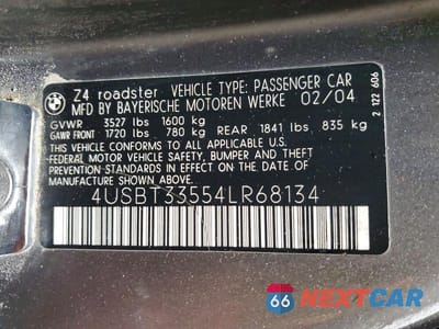 Zdjęcie 12 z 12 samochodu: 2004 BMW Z4 2.5 VIN:4USBT33554LR68134 - miniatura
