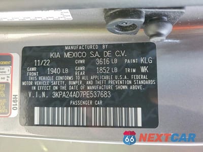 Zdjęcie 12 z 12 samochodu: 2023 KIA RIO LX VIN:3KPA24AD7PE537683 - miniatura
