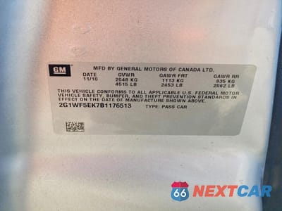 Zdjęcie 12 z 12 samochodu: 2011 CHEVROLET IMPALA LS VIN:2G1WF5EK7B1176513 - miniatura