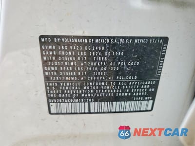 Zdjęcie 13 z 13 samochodu: 2018 VOLKSWAGEN TIGUAN SE VIN:3VV2B7AX9JM191263 - miniatura