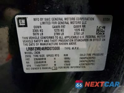 Zdjęcie 14 z 14 samochodu: 2024 BUICK ENVISION PREFERRED VIN:LRBFZME46RD073008 - miniatura