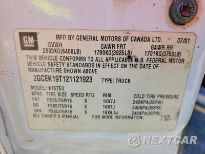 Zdjęcie 12 z 12 samochodu: 2002 CHEVROLET SILVERADO K1500 VIN:2GCEK19T121121923 - miniatura