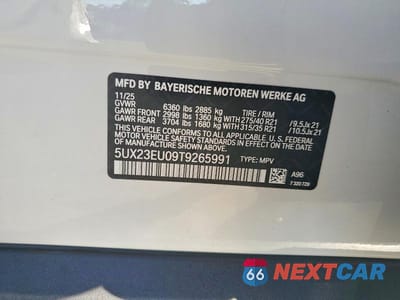 Zdjęcie 13 z 13 samochodu: 2026 BMW X5 XDRIVE40I VIN:5UX23EU09T9265991 - miniatura