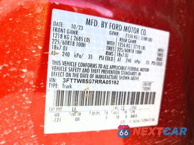 Zdjęcie 12 z 13 samochodu: 2024 FORD MAVERICK LARIAT VIN:3FTTW8S97RRA05182 - miniatura