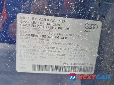 Zdjęcie 12 z 12 samochodu: 2014 AUDI SQ5 PREMIUM PLUS VIN:WA1CGAFP5EA037169 - miniatura