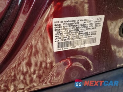 Zdjęcie 13 z 14 samochodu: 2016 HONDA PILOT TOURING VIN:5FNYF5H98GB016380 - miniatura