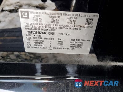 Zdjęcie 12 z 12 samochodu: 2016 GMC SIERRA K1500 DENALI VIN:3GTU2PEC6GG313986 - miniatura