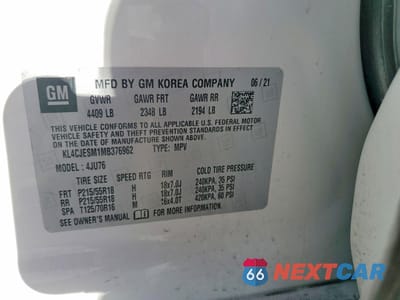 Zdjęcie 12 z 12 samochodu: 2021 BUICK ENCORE PREFERRED VIN:KL4CJESM1MB376962 - miniatura