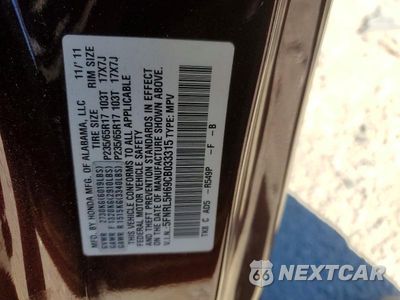 Zdjęcie 13 z 13 samochodu: 2012 HONDA ODYSSEY EXL VIN:5FNRL5H69CB033315 - miniatura