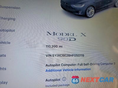 Zdjęcie 9 z 12 samochodu: 2017 TESLA MODEL X VIN:5YJXCBE28HF050119 - miniatura