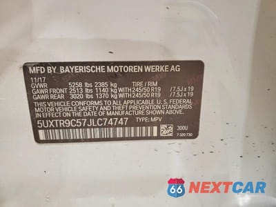 Zdjęcie 13 z 13 samochodu: 2018 BMW X3 XDRIVE30I VIN:5UXTR9C57JLC74747 - miniatura