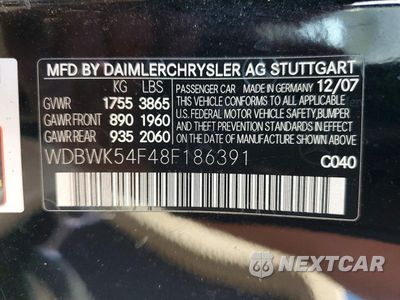 Zdjęcie 12 z 12 samochodu: 2008 MERCEDES-BENZ SLK 280 VIN:WDBWK54F48F186391 - miniatura