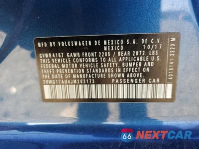 Zdjęcie 12 z 12 samochodu: 2018 VOLKSWAGEN GOLF S VIN:3VWG17AU4JM263173 - miniatura