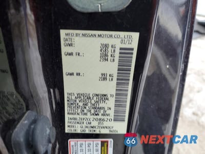 Zdjęcie 12 z 12 samochodu: 2012 NISS ALTIMA 3.5 SR VIN:1N4BL2EP2CC208620 - miniatura