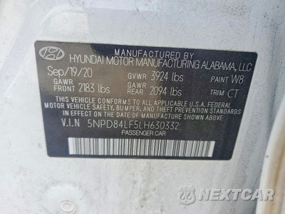 Zdjęcie 12 z 13 samochodu: 2020 HYUNDAI ELANTRA SEL VIN:5NPD84LF5LH630332 - miniatura