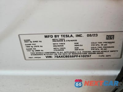 Zdjęcie 14 z 14 samochodu: 2023 TESLA MODEL X VIN:7SAXCBE68PF410297 - miniatura