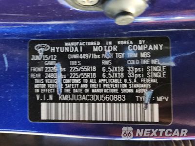 Zdjęcie 12 z 13 samochodu: 2013 HYUNDAI TUCSON GLS VIN:KM8JU3AC3DU560883 - miniatura
