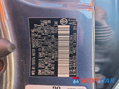 Zdjęcie 12 z 12 samochodu: 2018 TOYOTA COROLLA L VIN:2T1BURHE1JC109737 - miniatura