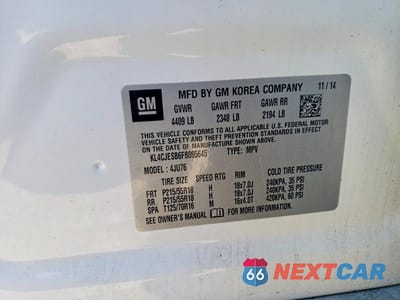Zdjęcie 13 z 13 samochodu: 2015 BUICK ENCORE VIN:KL4CJESB6FB095645 - miniatura