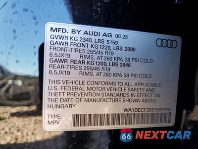 Zdjęcie 13 z 13 samochodu: 2025 AUDI Q3 PREMIUM S LINE 45 VIN:WA1DECF30S1097570 - miniatura