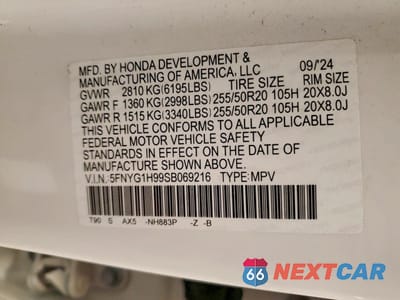 Zdjęcie 13 z 13 samochodu: 2025 HONDA PILOT BLACK VIN:5FNYG1H99SB069216 - miniatura