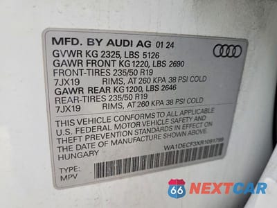 Zdjęcie 14 z 14 samochodu: 2024 AUDI Q3 PREMIUM S LINE 45 VIN:WA1DECF3XR1091799 - miniatura