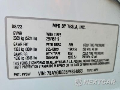 Zdjęcie 12 z 12 samochodu: 2023 TESLA MODEL Y VIN:7SAYGDEE5PF854863 - miniatura