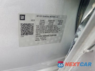 Zdjęcie 12 z 12 samochodu: 2019 CHEVROLET CRUZE LT VIN:1G1BE5SMXK7145184 - miniatura