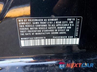 Zdjęcie 12 z 12 samochodu: 2016 VOLKSWAGEN E-GOLF SE VIN:WVWKP7AU1GW900816 - miniatura