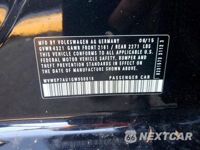 Zdjęcie 12 z 12 samochodu: 2016 VOLKSWAGEN E-GOLF SE VIN:WVWKP7AU1GW900816 - miniatura